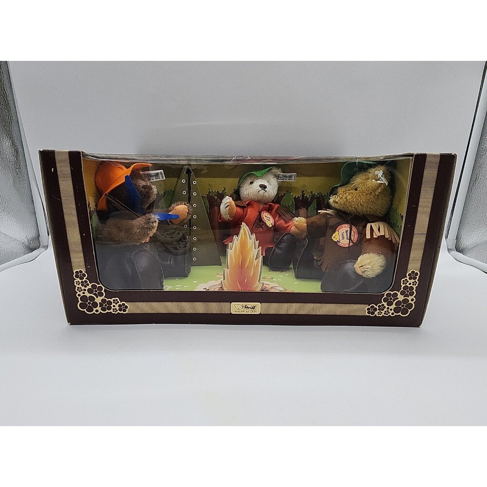 Steiff Nimrod Teddy Bear Camping Set 0210/22 Genuine Mohair KNOPF IM OHR - Picture 3 of 16